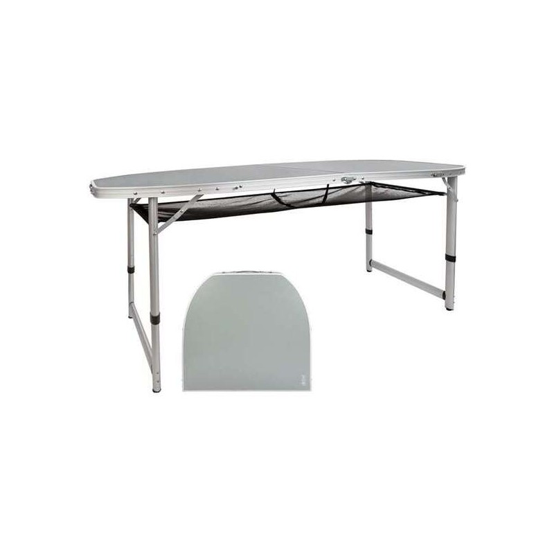 MESA DE CAMPING PLEGABLE ALUMINIO + MADERA 149X80X59/66/71.5CM