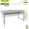 MESA DE CAMPING PLEGABLE ALUMINIO + MADERA 149X80X59/66/71.5CM