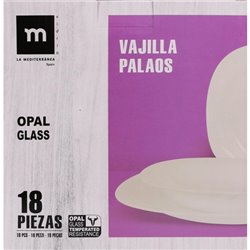 VAJILLA 18PCS CUAD.OPAL PALAOS MD