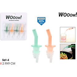 SET 4 VERTEDOR PLASTICO BOTELLAS WOOOW