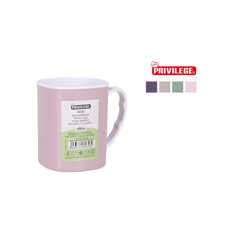 MUG PLASTICO 350ML BICOLOR LUX PRIVILEGE