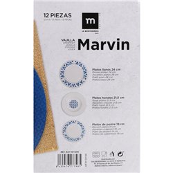 VAJILLA REDONDA 12PCS MARVIN MD