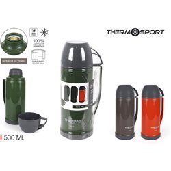 TERMO PLAST. C/TAZA 0,50L G/B/O THERMOSPORT