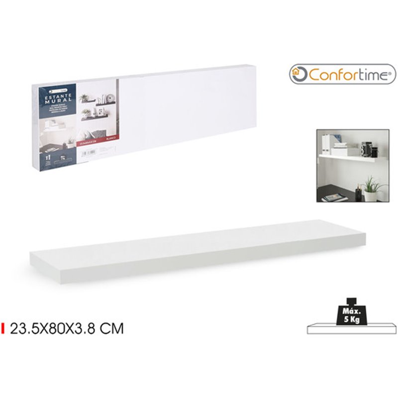 ESTANTE MURAL MDF 23.5X80X3.8 WH. CONFORTIME