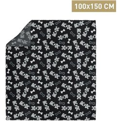 MANTA PARA PERRO 100 X 150 CM ACDC BLACK