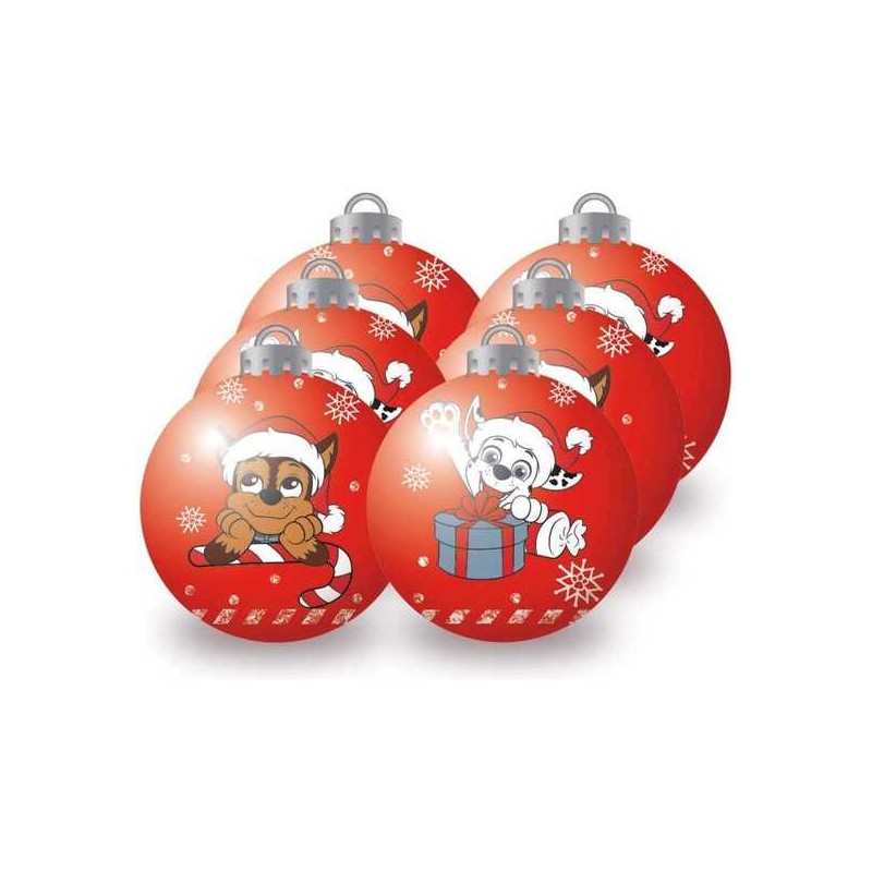 BOLAS NAVIDAD 8CM PACK 6 PAW PATROL "FRIENDSHIP"