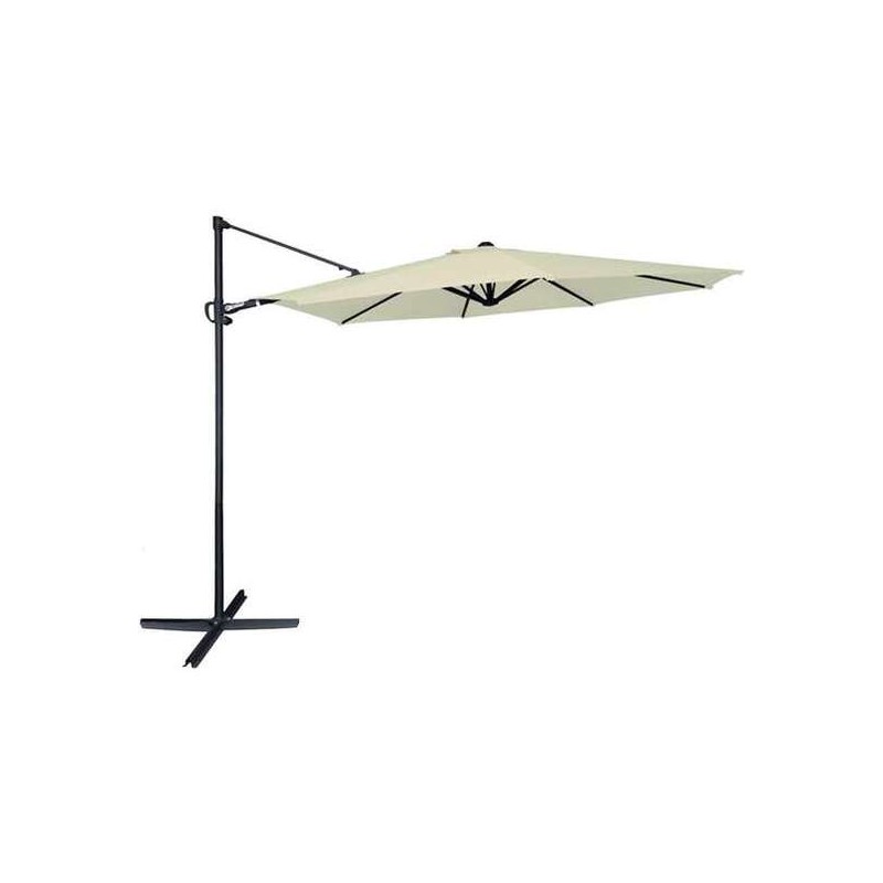 PARASOL EXCÉNTRICO 300 CM ROMA CON MÁSTIL DE ALUMINIO 4,8 CM COLOR CREMA