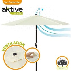 PARASOL DE TERRAZA 300 CM CON CHIMENEA Y MÁSTIL DE ALUMINIO AKTIVE