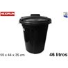 CUBO PLASTICO BASURA HEIDRUN NEGRO 46 LITROS