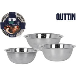 SET 3 BOLES METAL INOX 28/24/20 CM QUTTIN