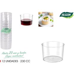 SET-12VASO PLAST. CHIQUITO 230CC PS ALGON