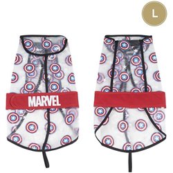 IMPERMEABLE AJUSTABLE PARA PERRO L AVENGERS CAPITAN AMERICA RED