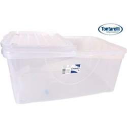 CAJA ALMACENAJE+TAPA PLEGABLE 40L DODO TRANSPARENTE/BLANCO