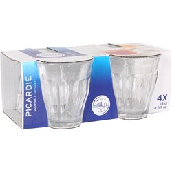 SET 4 VASOS TRANSPARENTE 130CC PICARDIE