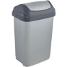 CUBO DE BASURA CON TAPA BASCULANTE, 25 L, SWANTJE, PLATEADO