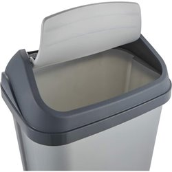 CUBO DE BASURA CON TAPA BASCULANTE, 25 L, SWANTJE, PLATEADO