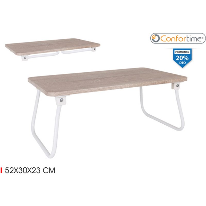 MESA MADERA PLEGABLE MET.WHITE 52X30X23 CONFORTIME