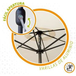 PARASOL DE TERRAZA 270 CM CON CHIMENEA Y MÁSTIL DE ALUMINIO AKTIVE