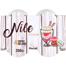 SET 4 COPAS HELADO 250CC NILE STONE