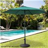 PARASOL 300 CM CON CHIMENEA Y MÁSTIL DE ALUMINIO 4,8 CM COLOR VERDE