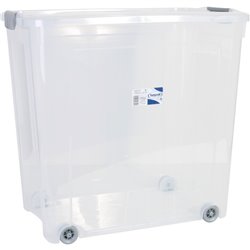 CAJA ALMACENAJE 85 L C/TAPA Y RUEDAS COMBI TRANSPARENTE