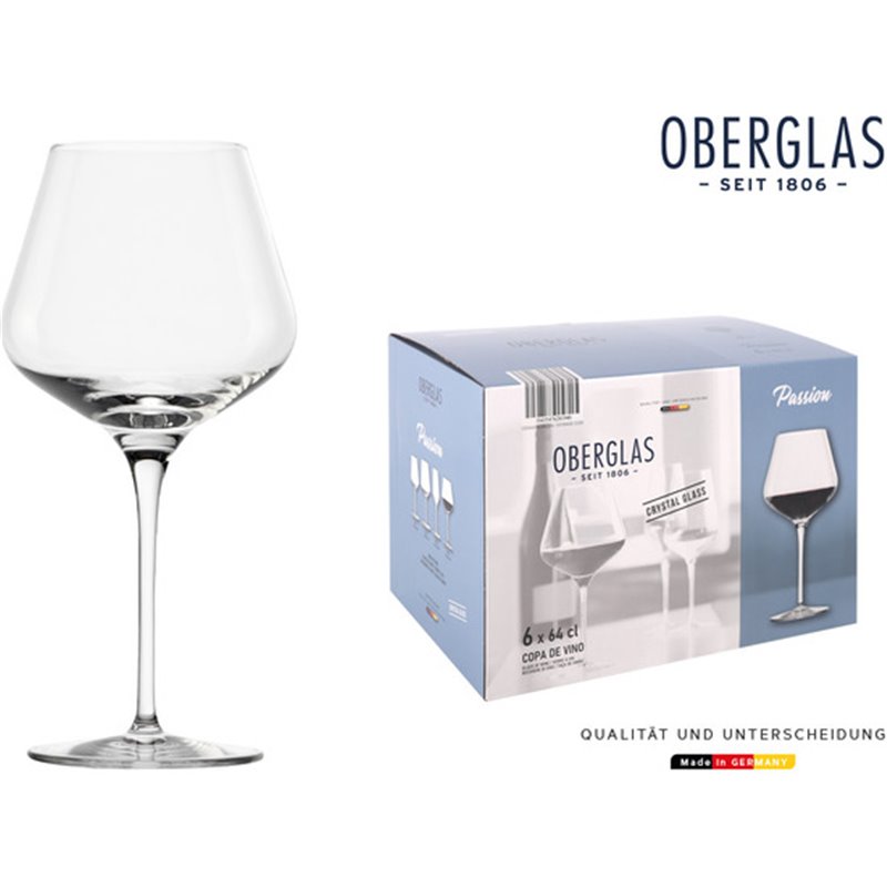 SET 6 COPAS BURGUNDY OBERGLAS 64CL PASSION