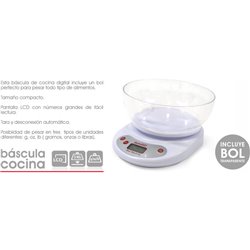 BASCULA COCINA DIGITAL 5KG C/BOL BASIC HOME