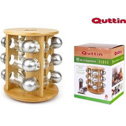 SET 12 ESPECIEROS SOPORTE BAMBU QUTTIN