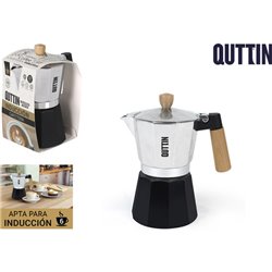 CAFETERA ALUM.6 SERV.INDUC.M/MADERA QUTTIN