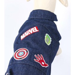 CHAQUETA VAQUERA PARA PERROS XXS MARVEL BLUE