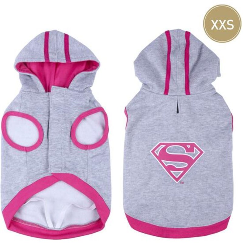 SUDADERA PARA PERRO XXS COTTON BRUSHED SUPERMAN GREY