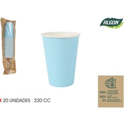 SET-20 VASO CARTON AZUL BABY 220CC ALGON