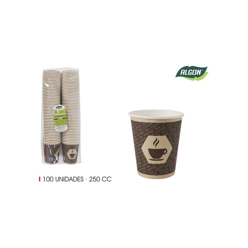 SET-100 VASO CARTON CAFÉ 250CC ALGON