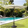 PARASOL DE TERRAZA CUADRADO 270X270 CM CON CHIMENEA Y MÁSTIL DE ALUMINIO AKTIVE