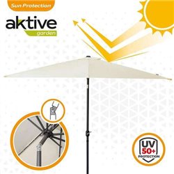 PARASOL DE TERRAZA CUADRADO 270X270 CM CON CHIMENEA Y MÁSTIL DE ALUMINIO AKTIVE