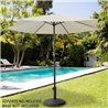 PARASOL DE TERRAZA REDONDO 270 CM CON CHIMENEA Y MÁSTIL DE ALUMINIO 3,8 CM AKTIVE