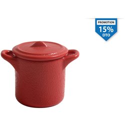 MINI OLLA ROJO/BLANCO 5.5X8.5X5.5CM