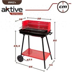 BARBACOA DE CARBÓN AKTIVE 66X44X85 CM