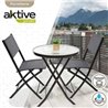 CONJUNTO DE MESA DE TERRAZA PLEGABLE (60X71 CM) + 2 SILLAS DE TEXTILENO (46X82 CM) AKTIVE