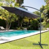 PARASOL EXCÉNTRICO 300 CM CON MÁSTIL DE ALUMINIO 4,2 CM COLOR GRIS