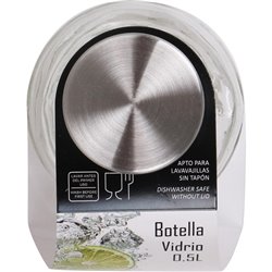 BOTELLA VIDRIO 0.5L TAPÓN METÁLICO 7X22CM ANNA