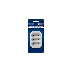 ADAPTADOR 3 TOMAS EUROPLUG A SCHUKO 10A (FRONTAL) BLANCO 7HSEVENON ELEC