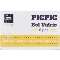 SET 6 BOLS VIDRIO CUADRADO 10,5X9XH3,5CM PICPIC