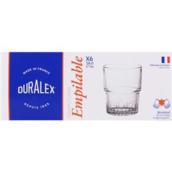 SET 6 VASOS TRANSPARENTE 16CL APILABLE