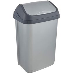 CUBO DE BASURA CON TAPA BASCULANTE, 25 L, SWANTJE, PLATEADO