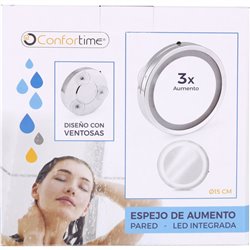 ESPEJO AUMENTO - LED - VENTOSAS PARED - CONFORTIME