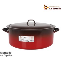 CACEROLA ESMALTADA C/TAPA 34CM - 12.5L FUEGO