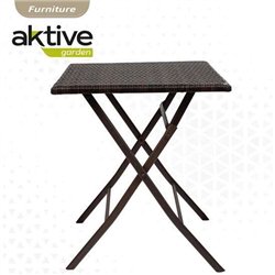 CONJUNTO DE MESA CUADRADA PLEGABLE (60X72 CM) + 2 SILLAS DE RATÁN (44X83,5 CM) AKTIVE