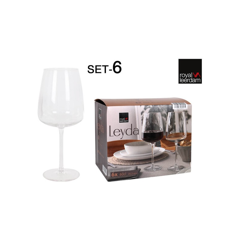 SET 6 COPAS VINO 60CL LEYDA