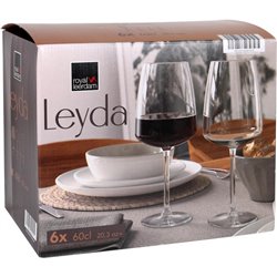 SET 6 COPAS VINO 60CL LEYDA